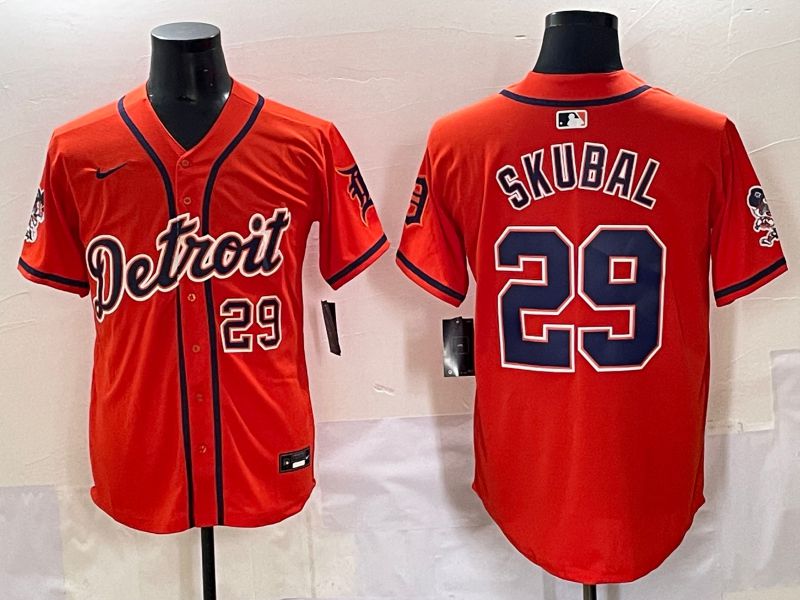 Men 2025 Detroit Tigers #29 Skubal Orange Fashion Nike MLB Jersey style 7154->dallas cowboys->NFL Jersey